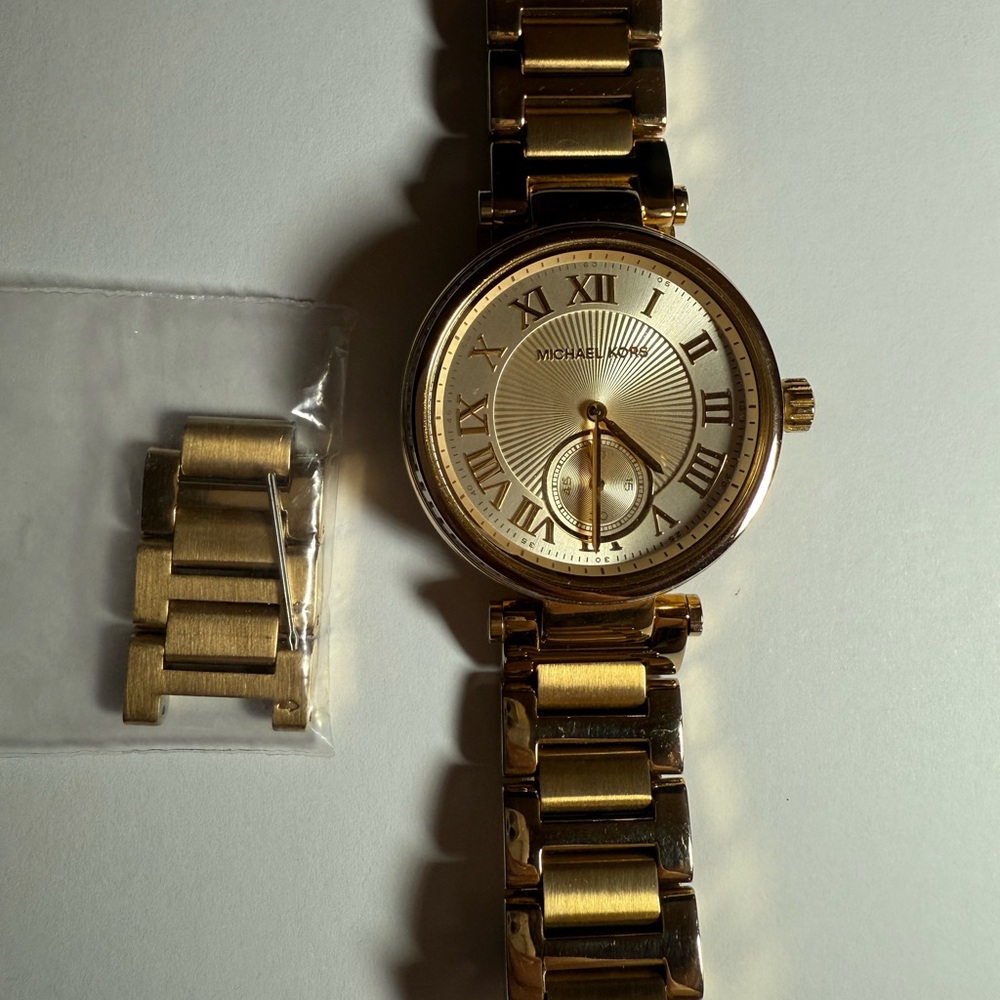 Michael Kors Gold Tone Watch with Roman Numerals